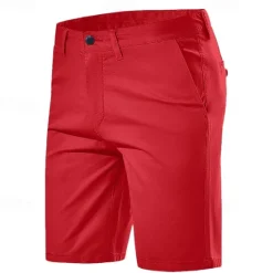 OUKU Men's Shorts Chino Shorts Bermuda shorts Pocket Plain Comfort Breathable Outdoor Daily Going out Fashion Casual Yellow Red