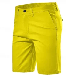 OUKU Men's Shorts Chino Shorts Bermuda shorts Pocket Plain Comfort Breathable Outdoor Daily Going out Fashion Casual Yellow Red