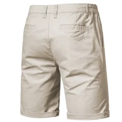 Hot OUKU Men's Shorts Chino Shorts Bermuda shorts Work Shorts Pocket Elastic Waist Plain Comfort Knee Length Casual Daily Holiday Streetwear Stylish Black Pink Micro-elastic