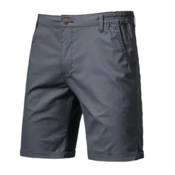 Hot OUKU Men's Shorts Chino Shorts Bermuda shorts Work Shorts Pocket Elastic Waist Plain Comfort Knee Length Casual Daily Holiday Streetwear Stylish Black Pink Micro-elastic