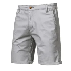 Hot OUKU Men's Shorts Chino Shorts Bermuda shorts Work Shorts Pocket Elastic Waist Plain Comfort Knee Length Casual Daily Holiday Streetwear Stylish Black Pink Micro-elastic