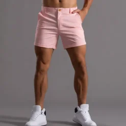 Clearance OUKU Men's Shorts Chino Shorts Bermuda shorts Work Shorts Pocket Plain Comfort Breathable Short Daily Stylish Casual Black White Micro-elastic