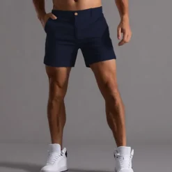 Clearance OUKU Men's Shorts Chino Shorts Bermuda shorts Work Shorts Pocket Plain Comfort Breathable Short Daily Stylish Casual Black White Micro-elastic
