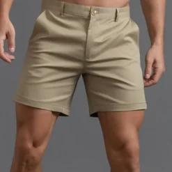 New OUKU Men's Shorts Chino Shorts Bermuda shorts Work Shorts Pocket Plain Comfort Breathable Short Sports Outdoor Daily Stylish Casual / Sporty Black White Micro-elastic