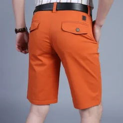 New OUKU Men's Shorts Chino Shorts Bermuda shorts Pocket Plain Comfort Breathable Outdoor Daily Going out Cotton Blend Fashion Streetwear Army Green Orange