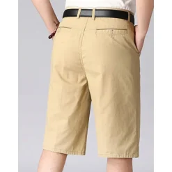 Best OUKU Men's Shorts Chino Shorts Bermuda shorts Work Shorts Pocket Plain Comfort Breathable Business Casual Elegant Vintage Black Yellow Inelastic