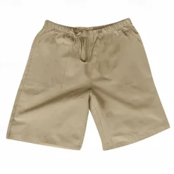 Outlet OUKU Men's Shorts Cotton Linen Shorts Summer Shorts Beach Shorts Pocket Drawstring Elastic Waist Plain Comfort Breathable Short Vacation Holiday Beach Hawaiian Boho Black White