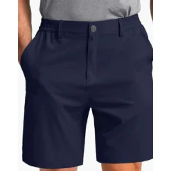 Clearance OUKU Men's Shorts Dress Shorts Bermuda shorts Pocket Elastic Waist Plain Comfort Breathable Outdoor Daily Going out Fashion Casual Black Khaki