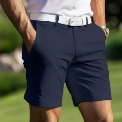 OUKU Men's Shorts Dress Shorts Summer Shorts Golf Shorts Pocket Straight Leg Plain Lightweight Breathable Knee Length Outdoor Daily Running Sports Fashion Black White Micro-elastic