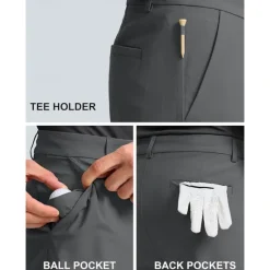 OUKU Men's Shorts Dress Shorts Summer Shorts Golf Shorts Pocket Straight Leg Plain Lightweight Breathable Knee Length Outdoor Daily Running Sports Fashion Black White Micro-elastic