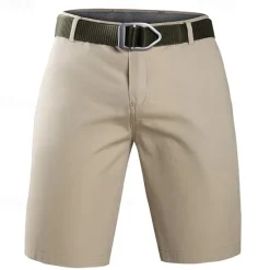 Online OUKU Men's Shorts Dress Shorts Summer Shorts Work Shorts Golf Shorts Buttons Multi Pocket Plain Comfort Wearable Knee Length Outdoor Sport Daily Fashion Casual Black Brown