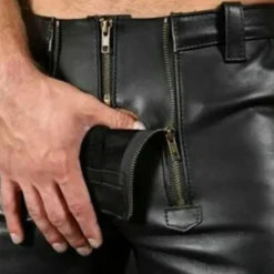 Outlet OUKU Men's Shorts Faux Leather Shorts Pocket Plain Comfort Breathable Outdoor Daily Going out Fashion Streetwear Black