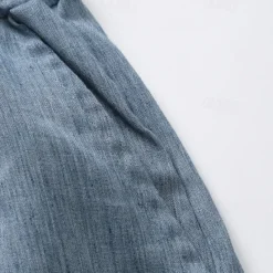 Discount OUKU Men's Shorts Linen Shorts Summer Shorts Beach Shorts Pocket Drawstring Elastic Waist Plain Comfort Breathable Calf-Length Vacation Holiday Beach Hawaiian Boho Black Dark Gray