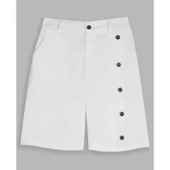 Clearance OUKU Men's Shorts Linen Shorts Summer Shorts Pocket Side Button Straight Leg Solid Color Comfort Breathable Knee Length Casual Daily Vacation Fashion White Green Inelastic