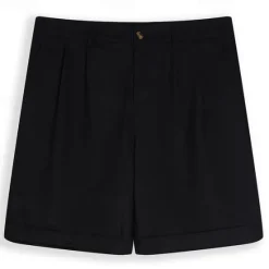 OUKU Men's Shorts Linen Shorts Dress Shorts Summer Shorts Beach Shorts Plain Breathable Soft Short Casual Daily Holiday Fashion Streetwear Black White Inelastic