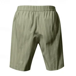 Discount OUKU Men's Shorts Linen Shorts Summer Shorts Beach Shorts Pocket Drawstring Elastic Waist Stripes Comfort Breathable Short Vacation Holiday Beach Hawaiian Boho Black White