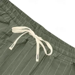 Discount OUKU Men's Shorts Linen Shorts Summer Shorts Beach Shorts Pocket Drawstring Elastic Waist Stripes Comfort Breathable Short Vacation Holiday Beach Hawaiian Boho Black White