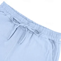 Online OUKU Men's Shorts Linen Shorts Summer Shorts Beach Shorts Pocket Drawstring Elastic Waist Plain Comfort Breathable Short Vacation Holiday Beach Hawaiian Boho Black White
