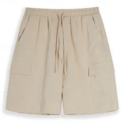 Best OUKU Men's Shorts Linen Shorts Summer Shorts Pocket Drawstring Elastic Waist Plain Comfort Breathable Short Casual Daily Holiday Fashion Classic Style Black White