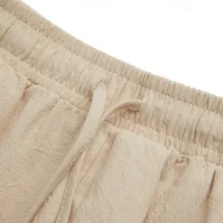 Best OUKU Men's Shorts Linen Shorts Summer Shorts Pocket Drawstring Elastic Waist Plain Comfort Breathable Short Casual Daily Holiday Fashion Classic Style Black White