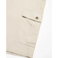 Outlet OUKU Men's Shorts Linen Shorts Summer Shorts Front Pocket Straight Leg Plain Comfort Breathable Knee Length Party Outdoor Casual Fashion Basic White Khaki
