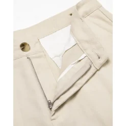 Outlet OUKU Men's Shorts Linen Shorts Summer Shorts Front Pocket Straight Leg Plain Comfort Breathable Knee Length Party Outdoor Casual Fashion Basic White Khaki