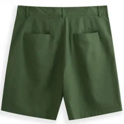 Hot OUKU Men's Shorts Linen Shorts Summer Shorts Pocket Plain Comfort Breathable Short Casual Daily Holiday Fashion Classic Style Army Green