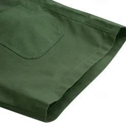 Hot OUKU Men's Shorts Linen Shorts Summer Shorts Pocket Plain Comfort Breathable Short Casual Daily Holiday Fashion Classic Style Army Green