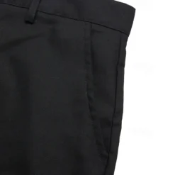 OUKU Men's Shorts Linen Shorts Dress Shorts Summer Shorts Zipper Buttons Pocket Plain Comfort Breathable Outdoor Daily Going out Fashion Casual Black White
