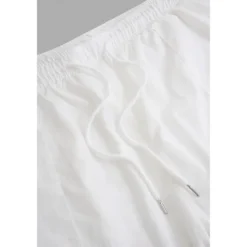 Clearance OUKU Men's Shorts Linen Shorts Summer Shorts Capri Pants Pocket Drawstring Elastic Waist Plain Comfort Breathable Calf-Length Casual Daily Holiday Simple Classic Style Black White