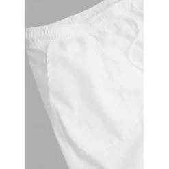 Clearance OUKU Men's Shorts Linen Shorts Summer Shorts Capri Pants Pocket Drawstring Elastic Waist Plain Comfort Breathable Calf-Length Casual Daily Holiday Simple Classic Style Black White