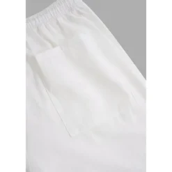 Clearance OUKU Men's Shorts Linen Shorts Summer Shorts Capri Pants Pocket Drawstring Elastic Waist Plain Comfort Breathable Calf-Length Casual Daily Holiday Simple Classic Style Black White