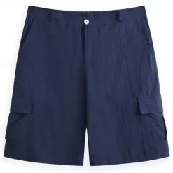Sale OUKU Men's Shorts Linen Shorts Summer Shorts Beach Shorts Multi Pocket Straight Leg Plain Comfort Breathable Short Casual Daily Holiday Fashion Designer White Khaki