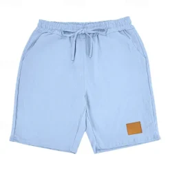 New OUKU Men's Shorts Linen Shorts Summer Shorts Beach Shorts Pocket Drawstring Elastic Waist Plain Comfort Breathable Knee Length Vacation Holiday Beach Hawaiian Boho Black White