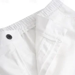 New OUKU Men's Shorts Linen Shorts Summer Shorts Beach Shorts Buttons Pocket Elastic Waist Plain Comfort Breathable Short Casual Daily Holiday Fashion Classic Style White Khaki