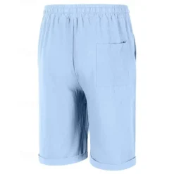 Discount OUKU Men's Shorts Linen Shorts Summer Shorts Beach Shorts Pocket Drawstring Elastic Waist Plain Comfort Breathable Short Vacation Holiday Beach Hawaiian Boho Black White