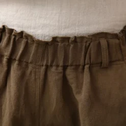 Clearance OUKU Men's Shorts Linen Shorts Summer Shorts Beach Shorts Capri Pants Pocket Drawstring Elastic Waist Plain Comfort Breathable Calf-Length Vacation Holiday Beach Hawaiian Boho Army Green Khaki