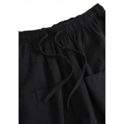 Clearance OUKU Men's Shorts Linen Shorts Summer Shorts Beach Shorts Capri Pants Drawstring Elastic Waist Front Pocket Plain Comfort Breathable Daily Holiday Going out Hawaiian Boho Black White