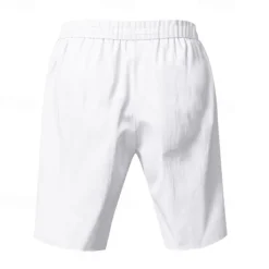 Clearance OUKU Men's Shorts Linen Shorts Summer Shorts Beach Shorts Pocket Drawstring Elastic Waist Plain Comfort Breathable Short Vacation Holiday Beach Hawaiian Boho Black White