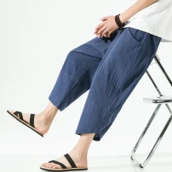 OUKU Men's Shorts Linen Shorts Summer Shorts Beach Shorts Capri Pants Drawstring Elastic Waist Plain Breathable Soft Short Casual Daily Holiday Linen / Cotton Blend Streetwear Hawaiian Black White