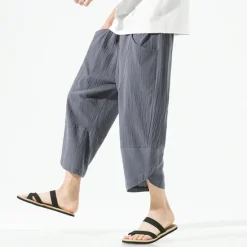 OUKU Men's Shorts Linen Shorts Summer Shorts Beach Shorts Capri Pants Drawstring Elastic Waist Plain Breathable Soft Short Casual Daily Holiday Linen / Cotton Blend Streetwear Hawaiian Black White
