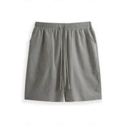Outlet OUKU Men's Shorts Linen Shorts Summer Shorts Beach Shorts Drawstring Elastic Waist Plain Breathable Soft Short Casual Daily Holiday Streetwear Hawaiian White Blue Micro-elastic