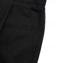 Clearance OUKU Men's Shorts Linen Shorts Dress Shorts Summer Shorts Pleated Shorts Pocket Pleats Straight Leg Plain Comfort Breathable Knee Length Formal Work Daily Fashion Streetwear Black White Inelastic