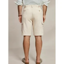 Best OUKU Men's Shorts Linen Shorts Summer Shorts Front Pocket Straight Leg Plain Comfort Breathable Knee Length Party Outdoor Casual Fashion Basic Khaki
