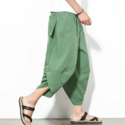 Sale OUKU Men's Shorts Linen Shorts Summer Shorts Beach Shorts Boho Pants Drawstring Elastic Waist Plain Comfort Breathable Outdoor Daily Going out Fashion Streetwear Black Wine