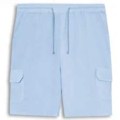 Clearance OUKU Men's Shorts Linen Shorts Summer Shorts Beach Shorts Drawstring Elastic Waist Multi Pocket Plain Comfort Breathable Short Casual Daily Holiday Fashion Classic Style Azure Black