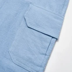 Clearance OUKU Men's Shorts Linen Shorts Summer Shorts Beach Shorts Drawstring Elastic Waist Multi Pocket Plain Comfort Breathable Short Casual Daily Holiday Fashion Classic Style Azure Black