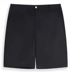 Online OUKU Men's Shorts Linen Shorts Dress Shorts Summer Shorts Pocket Buttons Plain Comfort Breathable Short Formal Outdoor Business Fashion Classic Style Black White Inelastic
