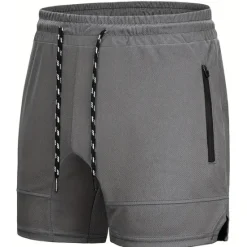 New OUKU Men's Shorts Sports Going out Weekend Running Casual Drawstring Elastic Waist Plain Knee Length Gymnatics Activewear Wine Red Black Micro-elastic