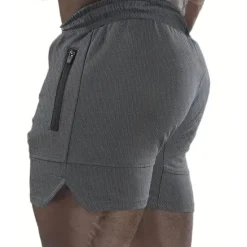 New OUKU Men's Shorts Sports Going out Weekend Running Casual Drawstring Elastic Waist Plain Knee Length Gymnatics Activewear Wine Red Black Micro-elastic